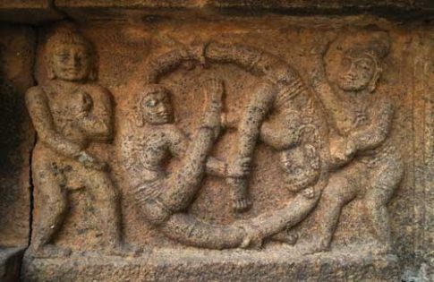 Women practicing gymnastics in ancient India