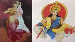 Urnabhih - Misrakesi and Chandragupta Maurya; Art by Ruchira Nag Verma
