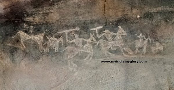 Horses painting at Bhimbetka caves