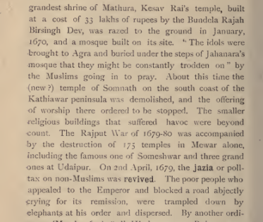 Aurangzeb destroying temples