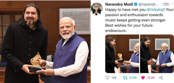 Ricky Kej and Prime Minister Modi